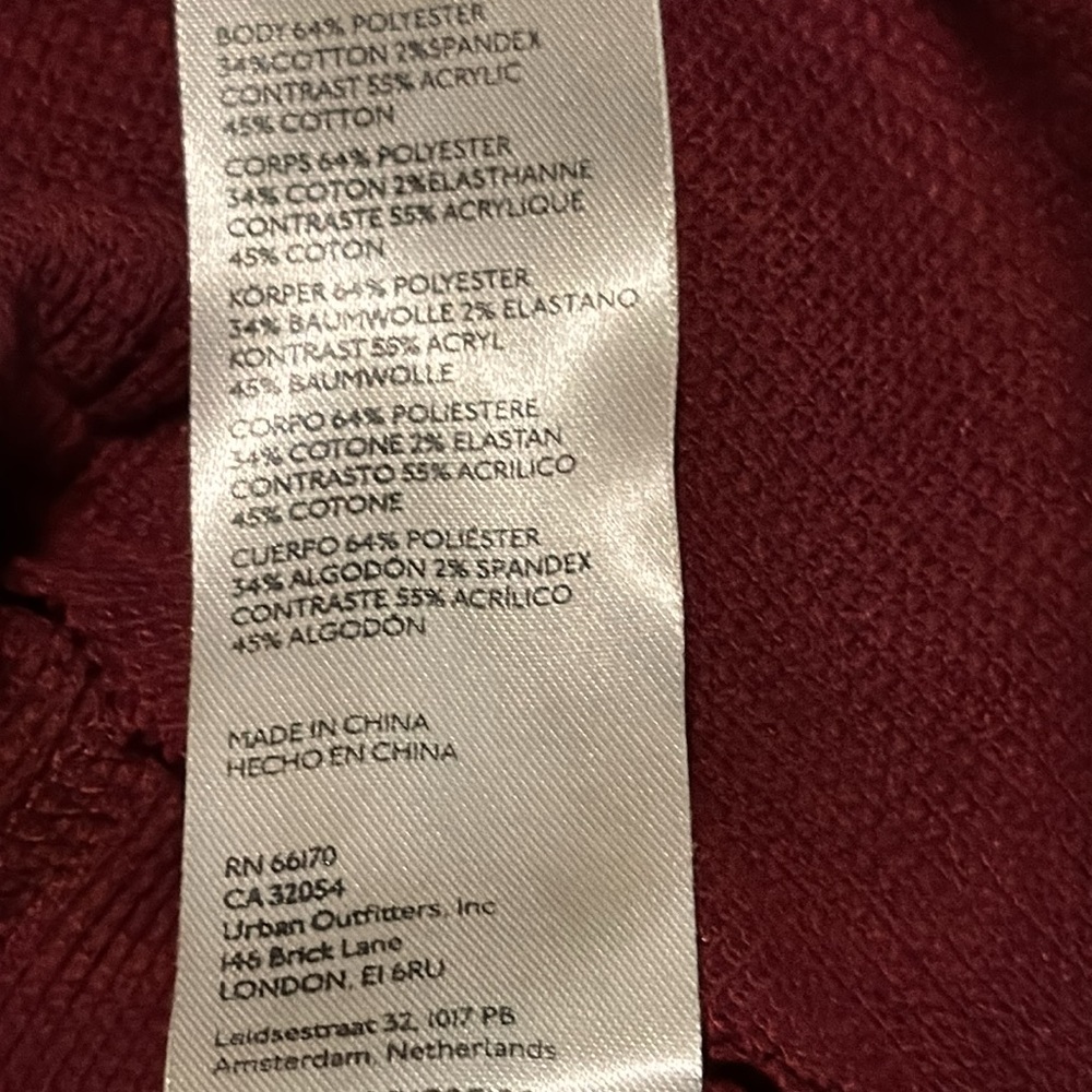 Free People Gorgeous Thermal Burgandy X-Small - Picture 8 of 8
